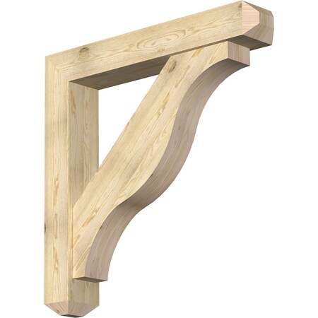 Ekena Millwork Funston Craftsman Rough Sawn Bracket w/ Offset Brace, Douglas Fir, 8"W x 48"D x 48"H BKT0806X48X48FST04RDF